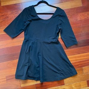Express Long Sleeve Black Skater Dress